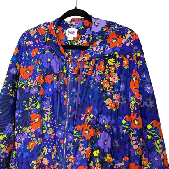 Yitty l NWT Fabletics Oversized Headliner Jacket Party Animal Bloom Plume 3X - Picture 3 of 10
